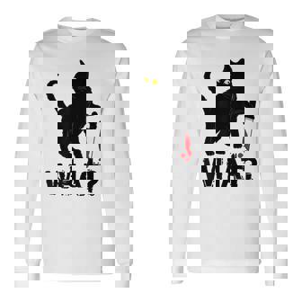 Cat What Murderous Black Cat With Knife Halloween Long Sleeve T-Shirt | Seseable CA