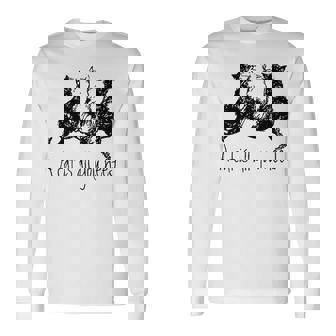 A Cat Is All You Need Black And White Cats Long Sleeve T-Shirt - Thegiftio