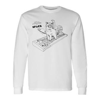 Cats On Synthesizers In Space Cat Owner Long Sleeve T-Shirt - Seseable