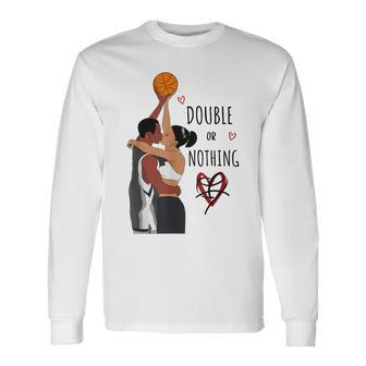 Couple Black Basketball Movies I Love You Card History Month Men Women Long Sleeve T-Shirt T-shirt Graphic Print - Thegiftio UK