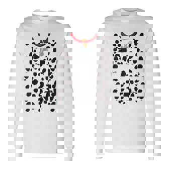 Dog Dalmatian Costume Dalmations Spots Puppy Print Halloween Men Women Long Sleeve T-Shirt T-shirt Graphic Print - Thegiftio UK