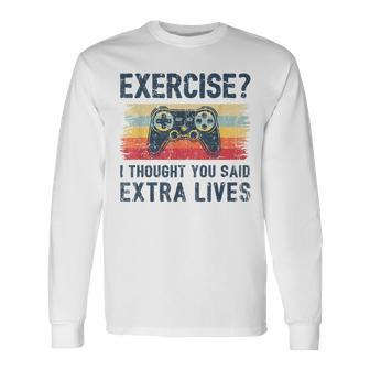 Extra Lives Video Game Controller Retro Gamer Boys V5 Long Sleeve T-Shirt - Thegiftio UK