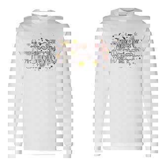 Floral Ghost Halloween Spooky Mama Cool Mom Halloween Long Sleeve T-Shirt - Seseable