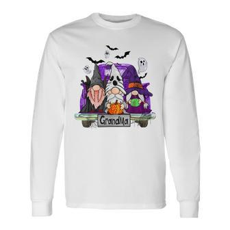 Gnomes Witch Truck Grandma Halloween Costume Long Sleeve T-Shirt - Seseable