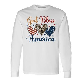 God Bless America Patriotic 4Th Of July American Christians Long Sleeve T-Shirt - Seseable