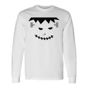 Halloween Frankenstein Monster Face For Long Sleeve T-Shirt - Seseable