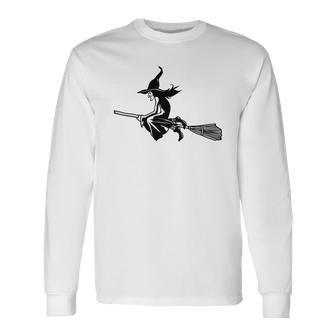 Halloween Funny Witch Funny But Creepy Black Design Men Women Long Sleeve T-shirt Graphic Print Unisex - Seseable