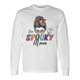 Halloween One Spooky Mama Matching Costume Long Sleeve T-Shirt - Seseable