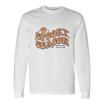 Halloween Orange Spooky Season Custom Men Women Long Sleeve T-shirt Graphic Print Unisex - Seseable