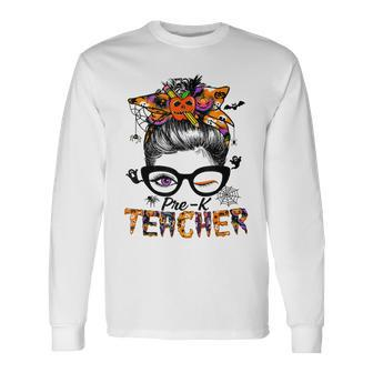 Halloween Pre-K Teacher Life -Cool Witch Long Sleeve T-Shirt - Seseable
