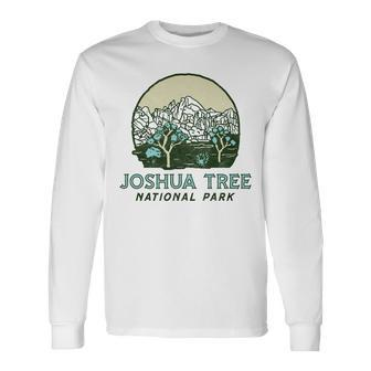 Joshua Tree National Park Vintage Mountains & Trees Sketch Long Sleeve T-Shirt | Seseable UK