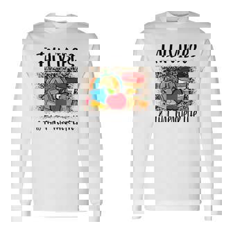 Leopard Fall Autumn Vibes Thankful Teacher Life Thanksgiving Long Sleeve T-Shirt - Thegiftio