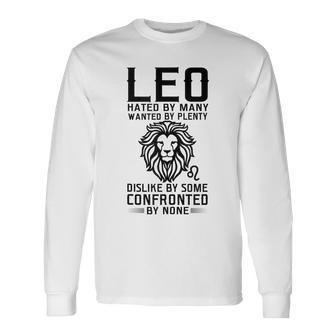 Lion Graphic Art July August Birthday Leo Zodiac Sign Long Sleeve T-Shirt - Seseable