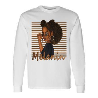 Melanin Queen Black Afro Melanin Pride Black Afro Dope Long Sleeve T-Shirt - Thegiftio UK