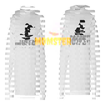 Momster Halloween Costume Skull Mom Spooky Ghost Witch Long Sleeve T-Shirt - Thegiftio UK