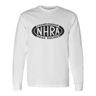 Nhra Championship Drag Racing Black Oval Logo Long Sleeve T-Shirt - Monsterry DE