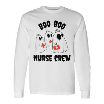 Nurse Halloween Boo Boo Crew Cute Ghosts Pediatric Rn Sweatshirt Men Women Long Sleeve T-Shirt T-shirt Graphic Print - Thegiftio UK