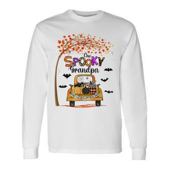 One Spooky Grandpa Pumpkin Truck Halloween Costume Men Women Long Sleeve T-Shirt T-shirt Graphic Print - Thegiftio UK