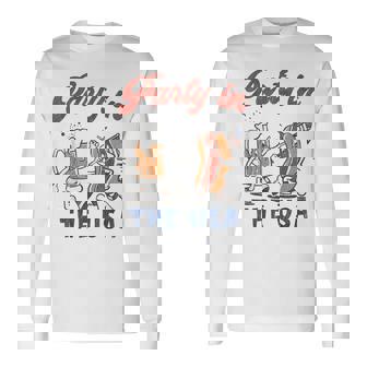 Party In The Usa Hot Dog Love Usa Fourth Of July Long Sleeve T-Shirt | Seseable FR