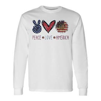 Peace Love America V3 Long Sleeve T-Shirt - Monsterry