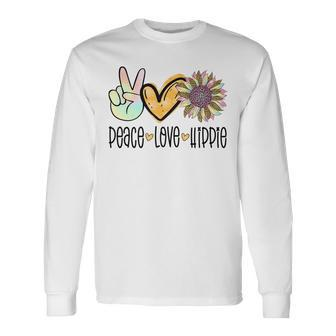 Peace Love Hippie Tie Dye Leopard Print Sunflower Daisy Long Sleeve T-Shirt - Thegiftio UK
