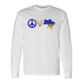 Peace Love Ukraine Tshirt Long Sleeve T-Shirt - Monsterry AU