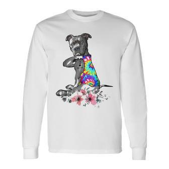 Pitbull Dog Tattoo I Love Mom Long Sleeve T-Shirt - Thegiftio UK