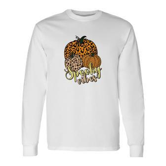 Pumpkins Thick Thights And Spooky Vibes Halloween Long Sleeve T-Shirt - Seseable