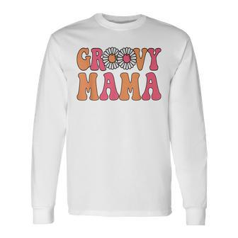 Retro Groovy Mama Matching 1St Birthday Party V2 Long Sleeve T-Shirt - Seseable