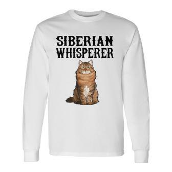 Siberian Whisperer Cat Lover Long Sleeve T-Shirt T-Shirt | Mazezy