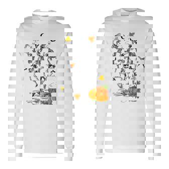 Skeletons Dancing Halloween Dancing Long Sleeve T-Shirt | Seseable FR