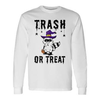 Trash Or Treat Trash Panda Witch Hat Halloween Costume Long Sleeve T-Shirt - Seseable