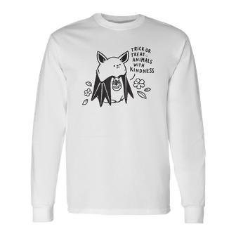 Trick Or Treat Animals With Kindness Halloween Costume Long Sleeve T-Shirt - Seseable