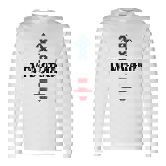 Two Seater Arrow 4Th Of July American Flag Two-Seater Long Sleeve T-Shirt - Seseable
