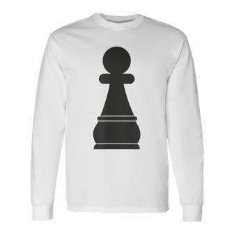 Unique Matching Chess Pawn Piece Long Sleeve T-Shirt - Seseable