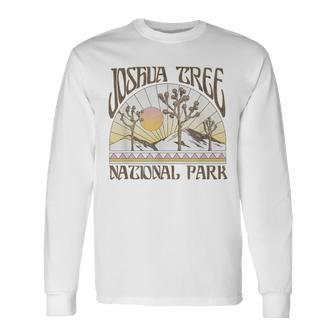 Vintage Joshua Tree National Park Retro Outdoor Camping Hike Long Sleeve T-Shirt - Seseable