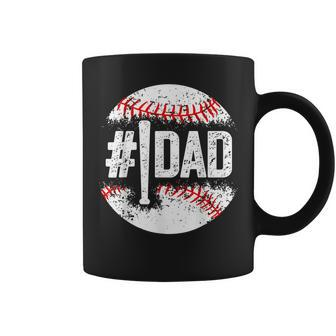 1 Dad Baseball Number One Daddy Son Baseball Fathers Day Coffee Mug - Thegiftio UK