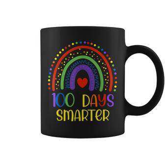 100 Days Smarter Happy 100Th Day Of School Rainbow Leopard Coffee Mug - Thegiftio UK