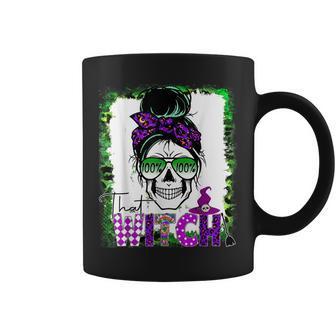 100% That Witch Halloween Costume Messy Bun Skull Witch Girl Coffee Mug | Seseable CA