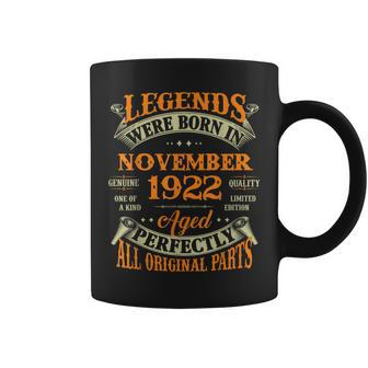 100Th Birthday Gift Legends Born In November 1922 100 Yrs Coffee Mug - Thegiftio UK