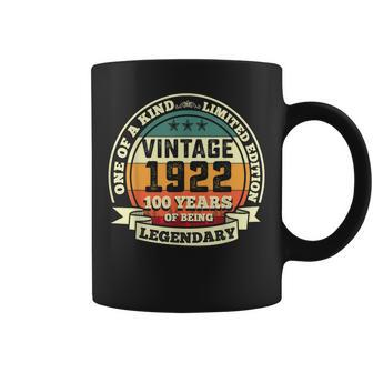 100Th Birthday Vintage Retro Legendary 1922 100 Year Old Coffee Mug - Thegiftio UK
