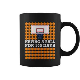 100Th Day Of School Basketball Balls 100 Basket Balls Basketball Hoop Coffee Mug - Monsterry