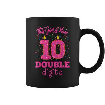 10Th Birthday Donut This Girl Is Now 10 Double Digits Coffee Mug - Seseable