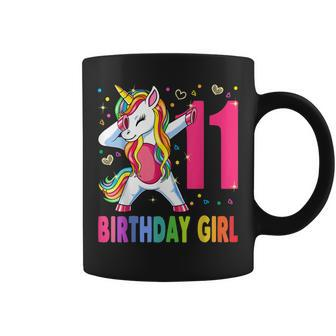 11 Year Old Unicorn Dabbing 11Th Birthday Girl Unicorn Party Coffee Mug - Seseable