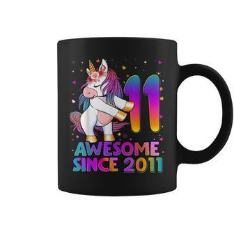 11 Years Old Unicorn Flossing 11Th Birthday Girl Unicorn Coffee Mug - Seseable