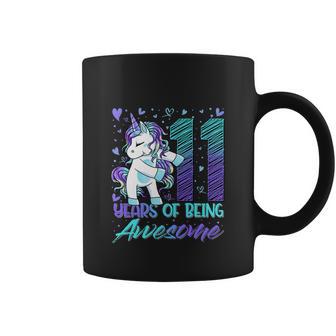 11Th Birthday 11 Year Old Girl Funny Flossing Unicorn Party Coffee Mug - Monsterry