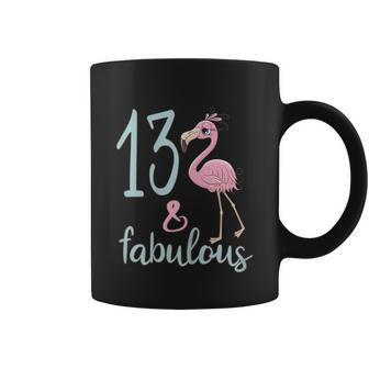 13Th Birthday Flamingo Outfit Girls 13 Year Old Bday Coffee Mug - Monsterry