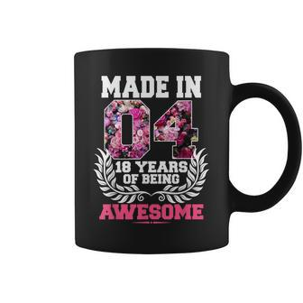 18Th Birthday Gift N Girl Born In 2004 Floral 18 Year Old Coffee Mug - Thegiftio UK