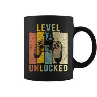 18Th Birthday Level 18 Unlocked Video Gamer Gift Coffee Mug - Seseable