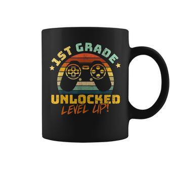 1St First Grade Unlocked Level Up Game Back To School Boy Coffee Mug - Thegiftio UK
